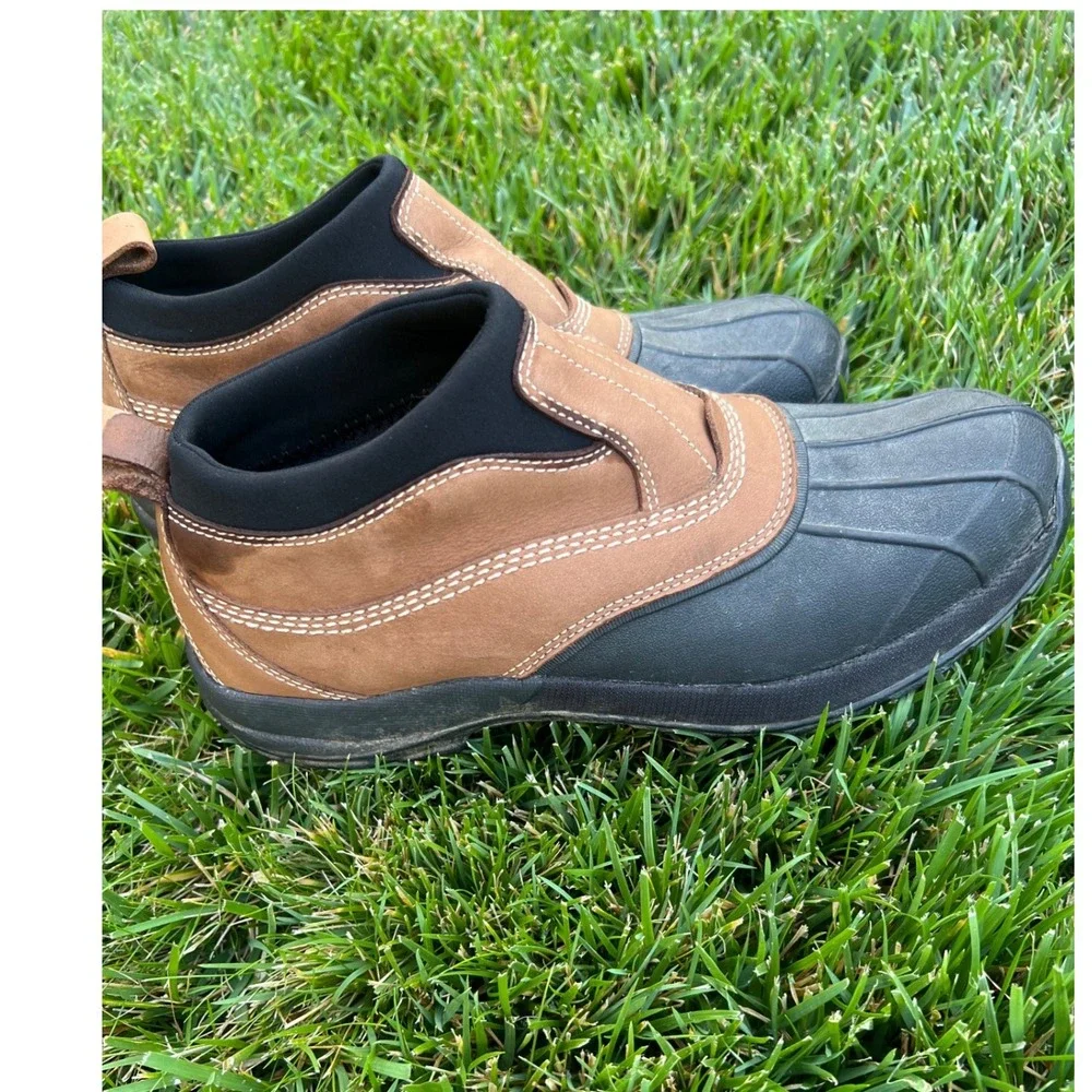 LL Bean Mens Storm Chaser 5 Slip-On Waterproof Duck Boots Brown Black PF507173